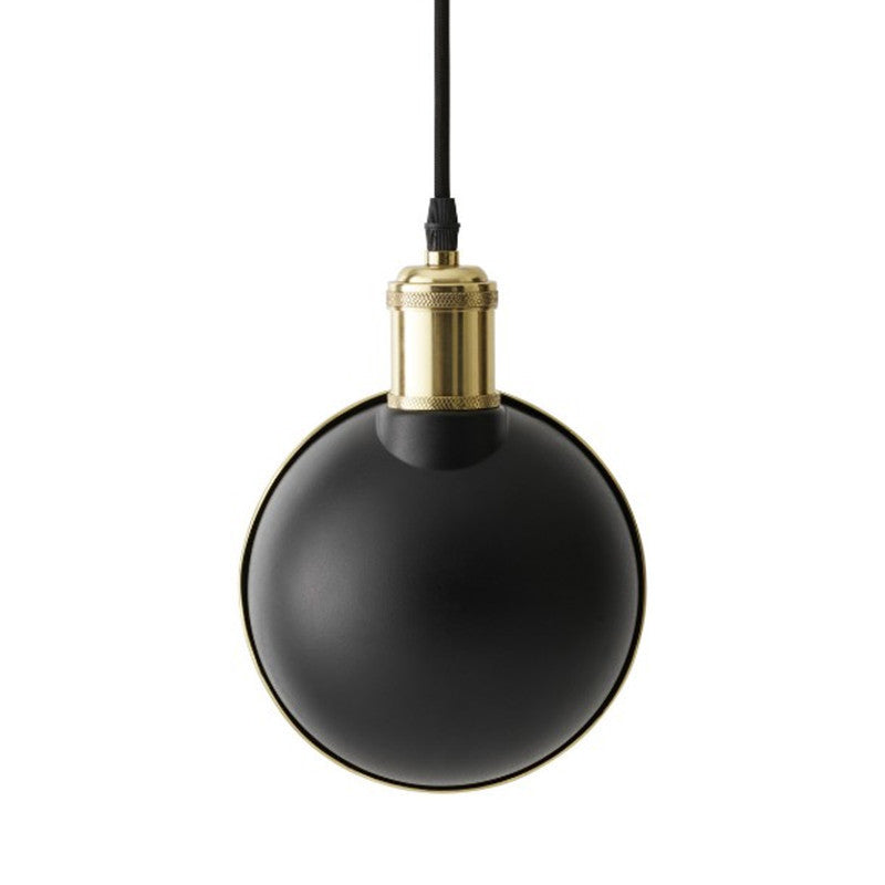 Brass and Black Inner Pot Pendant Light - Simple Metal Ceiling Lamp for Kitchen
