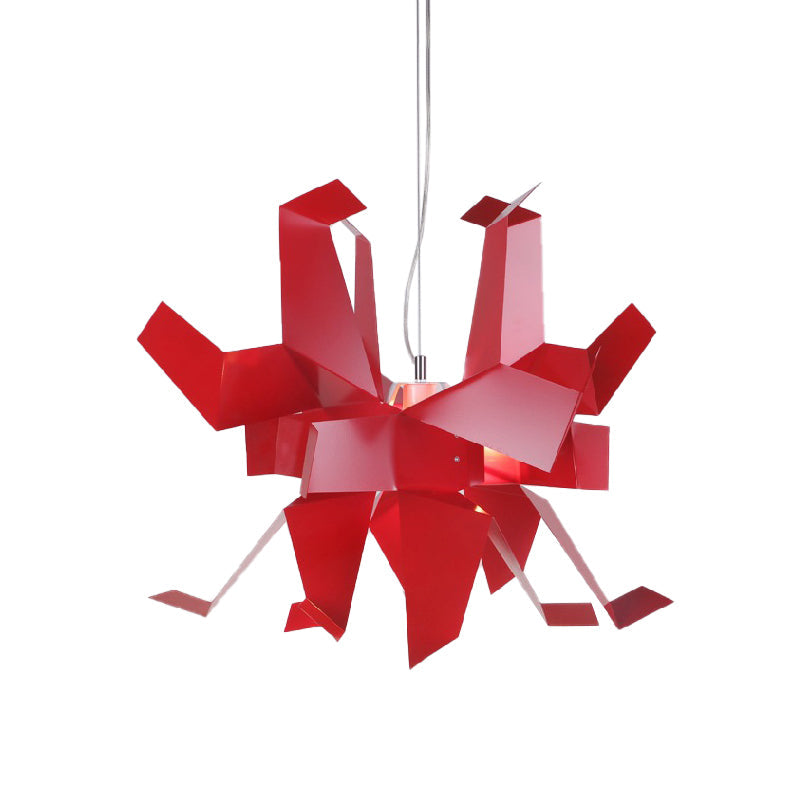 Origami Bird Pendant Lamp - White and Red Art Decor Light Fixture