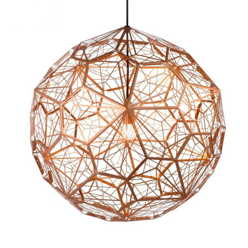 Modern Stainless Steel Rose Gold/Chrome Wire Sphere Pendant Light - Stylish Hanging Lamp Kit