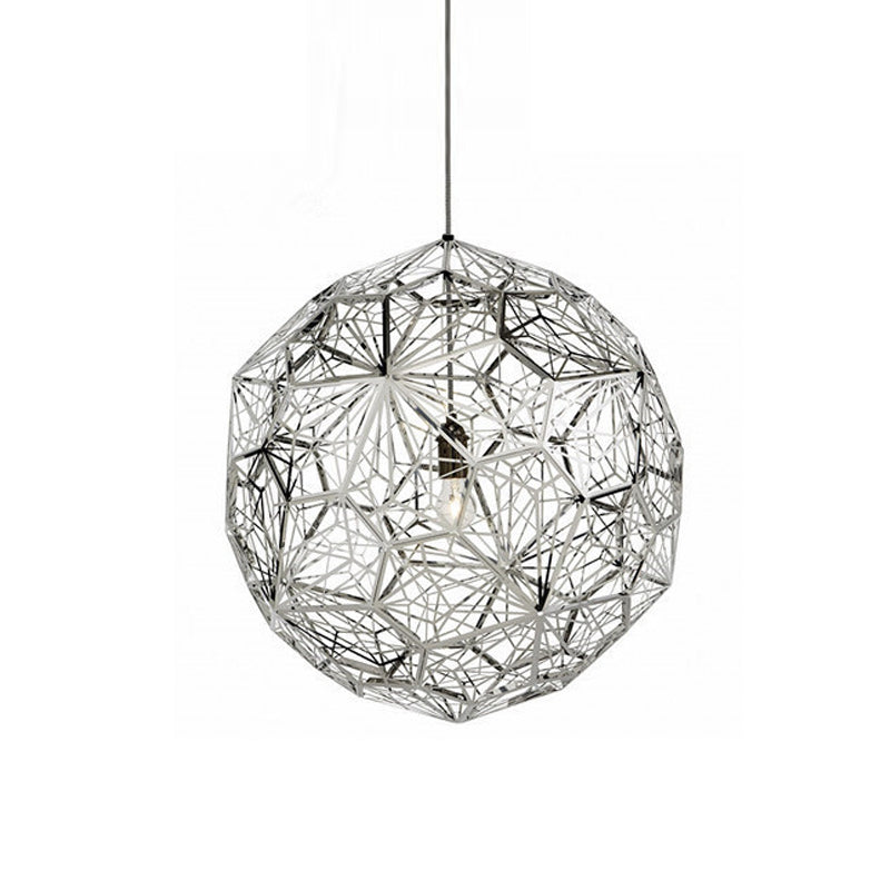 Modern Stainless Steel Rose Gold/Chrome Wire Sphere Pendant Light - Stylish Hanging Lamp Kit