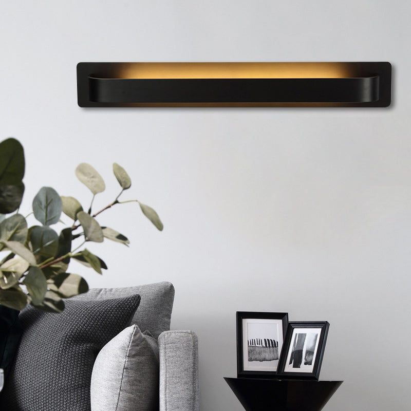 Modern Black/Gray/White LED Linear Wall Sconce for Living Room Décor