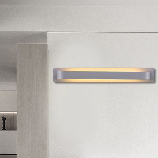 Modern Black/Gray/White LED Linear Wall Sconce for Living Room Décor
