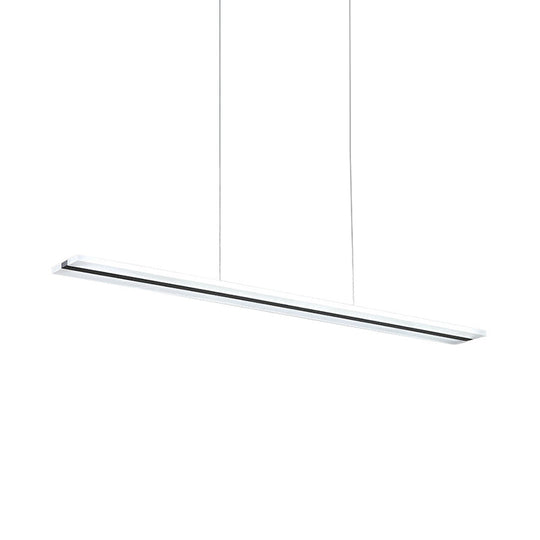 Minimalist Acrylic Linear Pendant LED Ceiling Lamp in Warm/White/Natural Light - Black