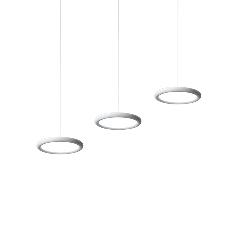 Minimalist Black/White Multi-Light Pendant with 3 Acrylic Disc Lights - Warm/White Light, Ideal for Kitchen Dinette