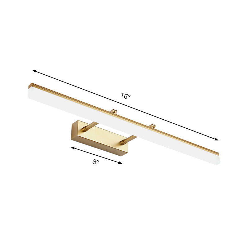 Modern 16"/19.5" Gold Wall Sconce with Acrylic LED Light for Bathroom Vanity - Warm/White