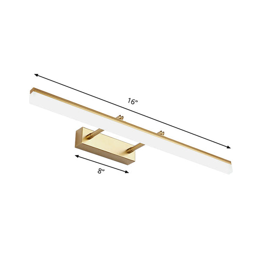 Modern 16"/19.5" Gold Wall Sconce with Acrylic LED Light for Bathroom Vanity - Warm/White