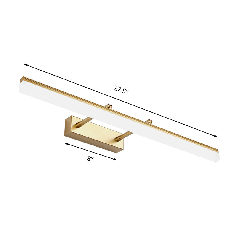 Modern 16"/19.5" Gold Wall Sconce with Acrylic LED Light for Bathroom Vanity - Warm/White