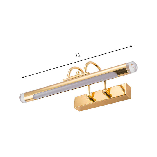 16"/21" Cylindrical Vanity Light in Metallic Gold - Modernism Style, LED, Warm/White Lighting