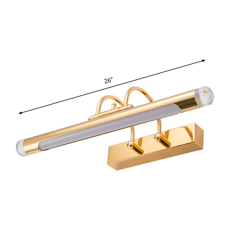 16"/21" Cylindrical Vanity Light in Metallic Gold - Modernism Style, LED, Warm/White Lighting