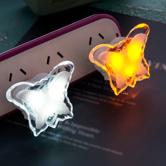Kids LED Wall Light: Plastic Butterfly Night Lighting for Girls Bedroom