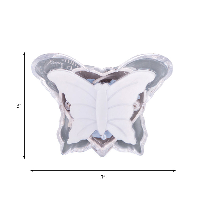 Kids LED Wall Light: Plastic Butterfly Night Lighting for Girls Bedroom