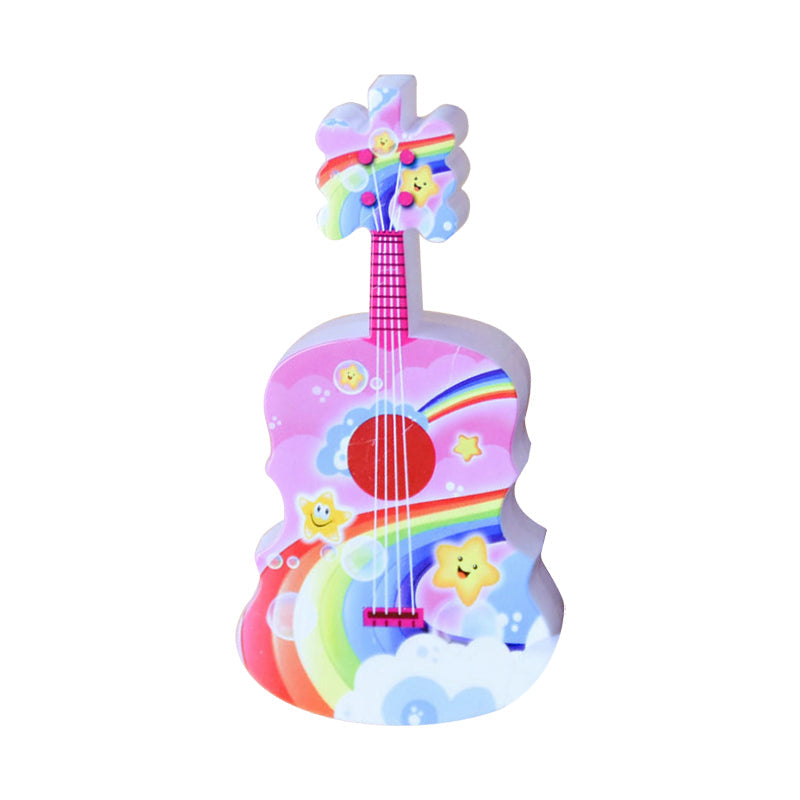 Guitar Mini LED Wall Lamp for Kids - Blue/Yellow or Red/Blue Night Light with Remote