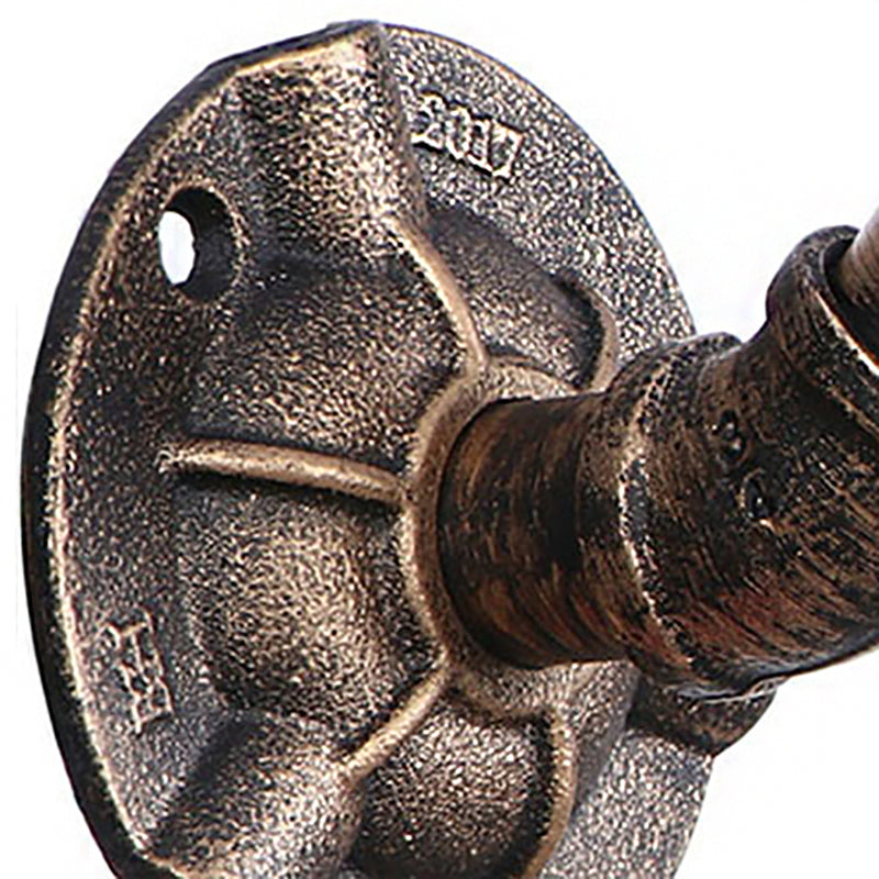 Rustic Wrought Iron Wall Sconce with 2 Heads, Pipe Shade, and Aged Bronze Finish