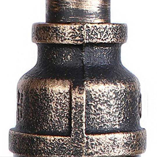 Rustic Wrought Iron Wall Sconce with 2 Heads, Pipe Shade, and Aged Bronze Finish