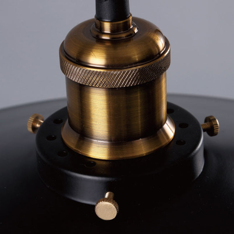 Industrial Flared Shade Metal Floor Lamp - Rotatable 1 Light Standing Light in Black for Living Room