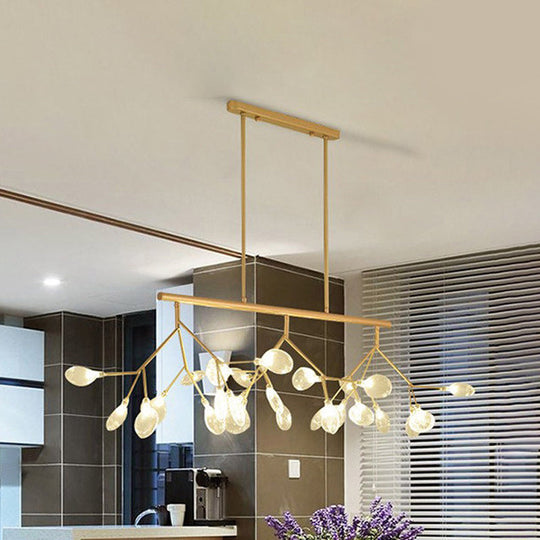 Modernist Clear Glass Dining Table Ceiling Pendant - Firefly Hanging Island Light in Black/Gold