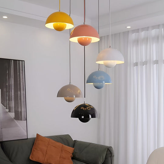 1 Light Metal Mushroom Nordic Flowerpot Pendant Light