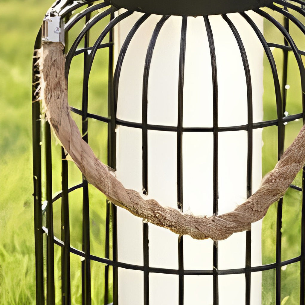 Classic Iron Lantern Solar Lawn Lamp Waterproof Portable Outdoor Light