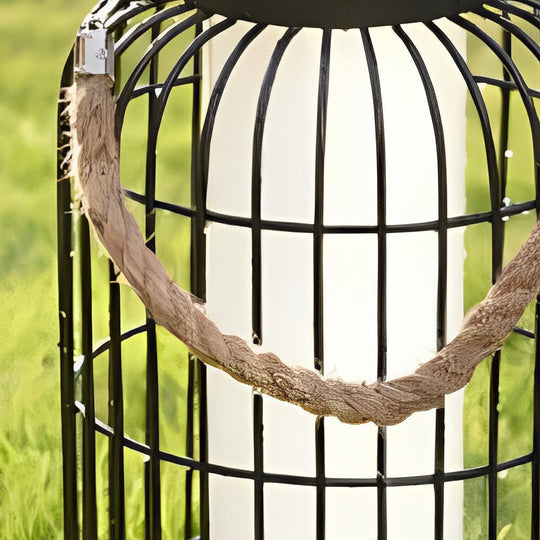 Classic Iron Lantern Solar Lawn Lamp Waterproof Portable Outdoor Light