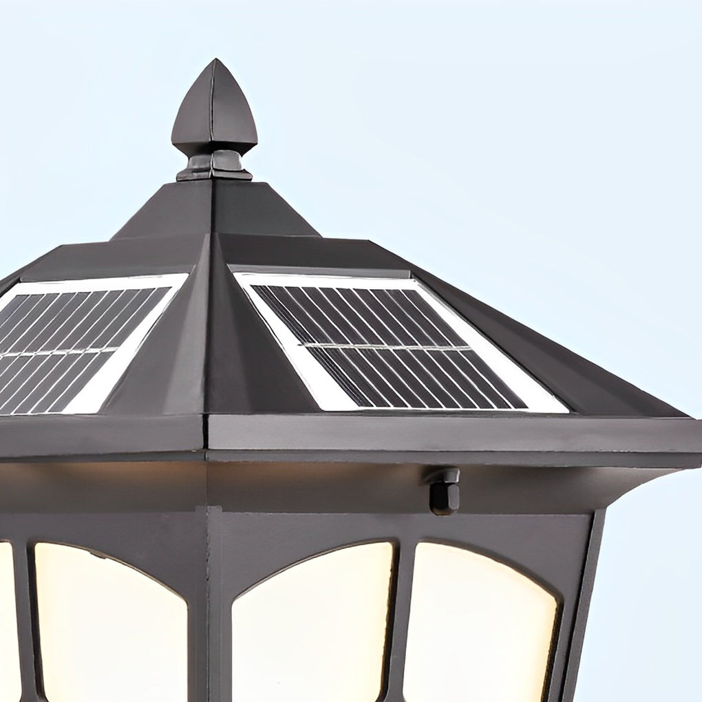 Waterproof Aluminum LED Brown Retro Solar Post Cap Lights Pillar Lamp