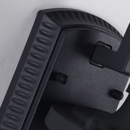 Industrial Outdoor Gooseneck Wall Light - 1 Light Black Sconce with Bubble Glass and Curved Arm