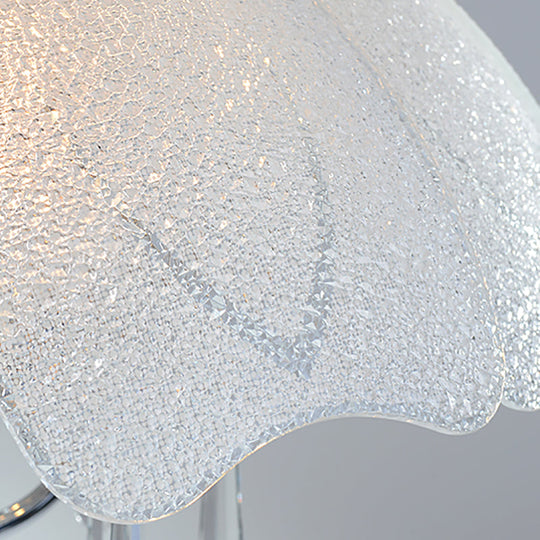 Hanging Chandelier Light w/ 5 Bulbs - Modern Glass Ceiling Fixture, Chrome Frame & K9 Crystal