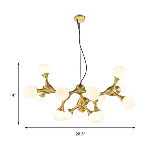 Modern Metal Starburst Chandelier with Glass Globe Shade - Available in 5/9/15 Lights