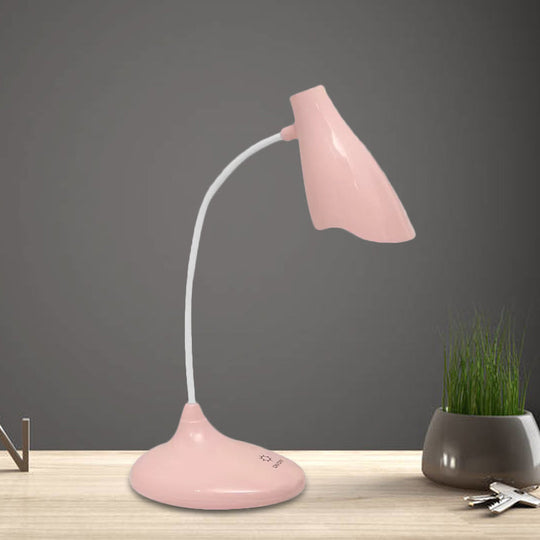 Nordic Bell-shaped LED Desk Lamp: Touch-Sensitive with USB Charging Port, Blue/Green/Pink/White