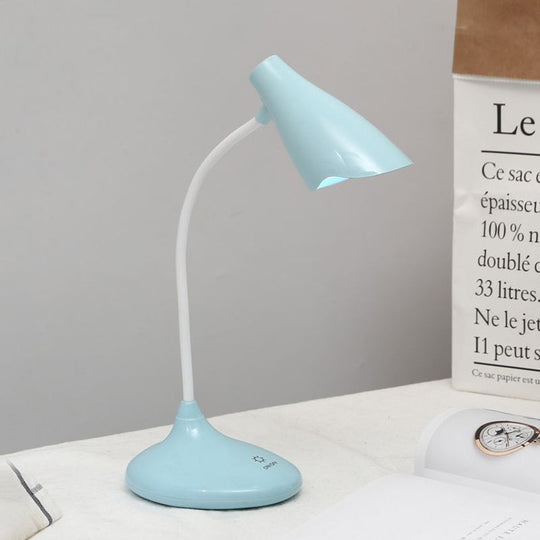 Nordic Bell-shaped LED Desk Lamp: Touch-Sensitive with USB Charging Port, Blue/Green/Pink/White