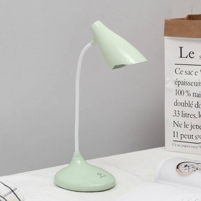 Nordic Bell-shaped LED Desk Lamp: Touch-Sensitive with USB Charging Port, Blue/Green/Pink/White
