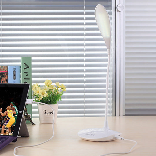 Simple Style LED Desk Lamp with Touch-Sensitive Silicone Hose - Ideal for Study and Reading
