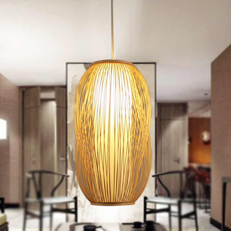 Woven Bamboo Pendant Light for Modern Living Room