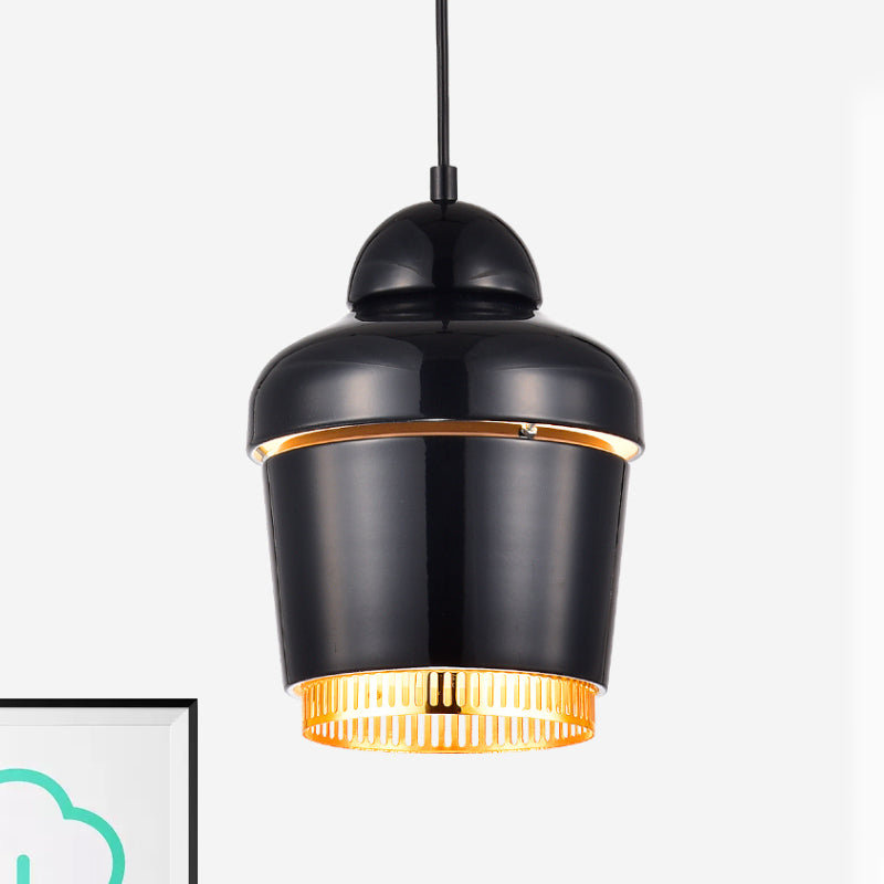 Modern Black/White/Chrome Jar Pendant Ceiling Light - Stylish Iron Hanging Pendant Light