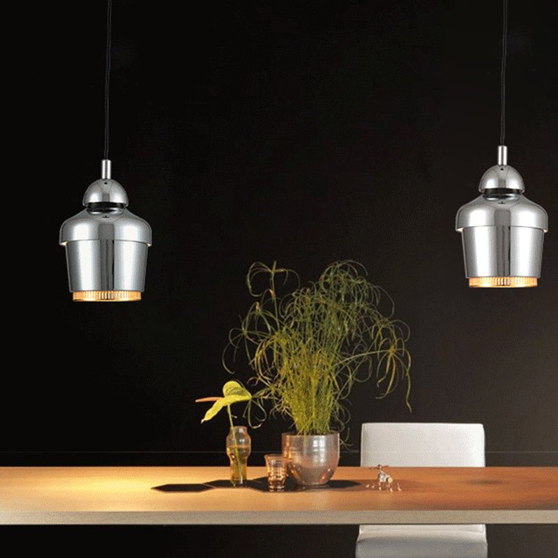 Modern Black/White/Chrome Jar Pendant Ceiling Light - Stylish Iron Hanging Pendant Light
