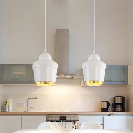 Modern Black/White/Chrome Jar Pendant Ceiling Light - Stylish Iron Hanging Pendant Light