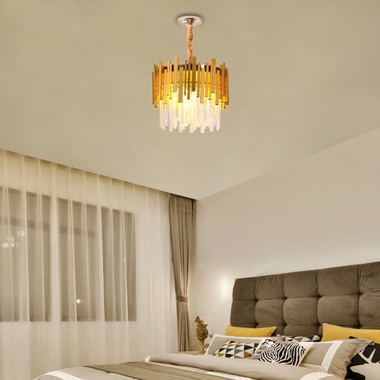Stunning Silver/Gold Pendant Lamp with Crystal Prism - Modern and Stylish Lighting for Bedrooms