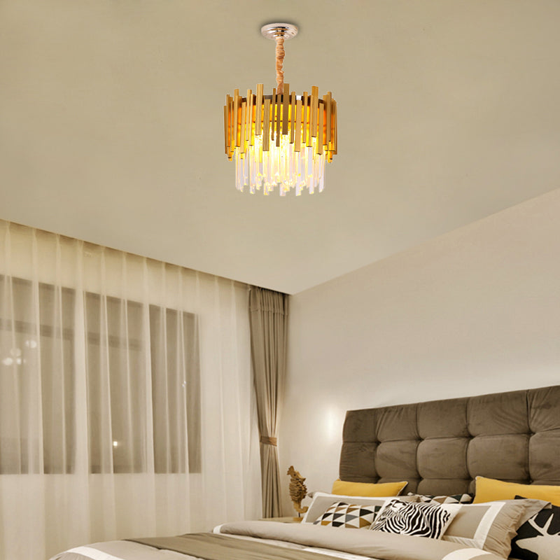 Stunning Silver/Gold Pendant Lamp with Crystal Prism - Modern and Stylish Lighting for Bedrooms