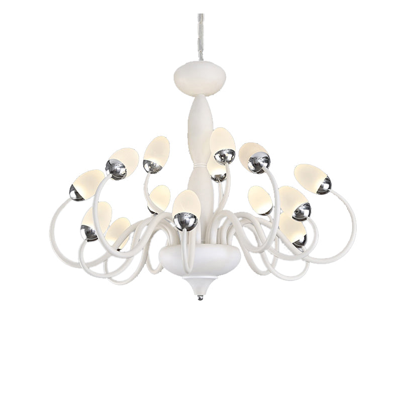 Contemporary Bud Bedroom Chandelier: Acrylic 15/22-Light Hanging Pendant, White
