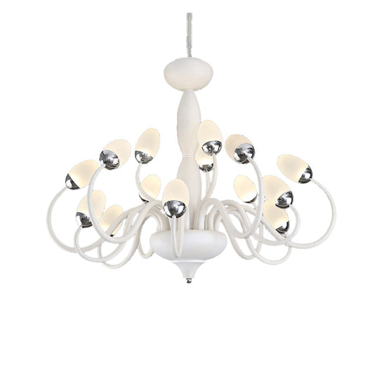 Contemporary Bud Bedroom Chandelier: Acrylic 15/22-Light Hanging Pendant, White