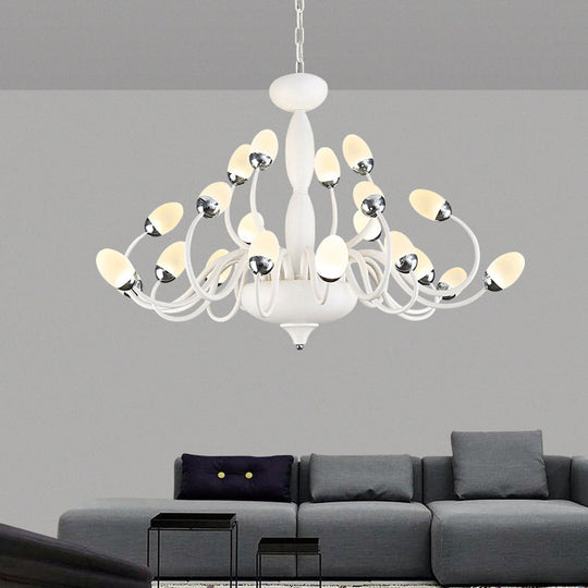 Contemporary Bud Bedroom Chandelier: Acrylic 15/22-Light Hanging Pendant, White