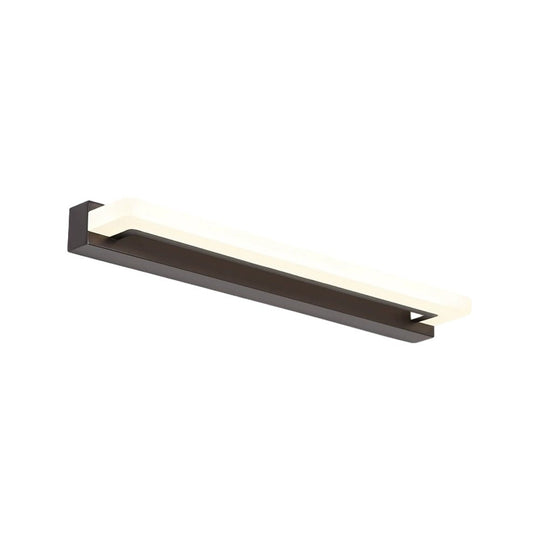 15.74'' Linear LED Vanity Light – Black Bathroom Fixture with Mesh Light Filter