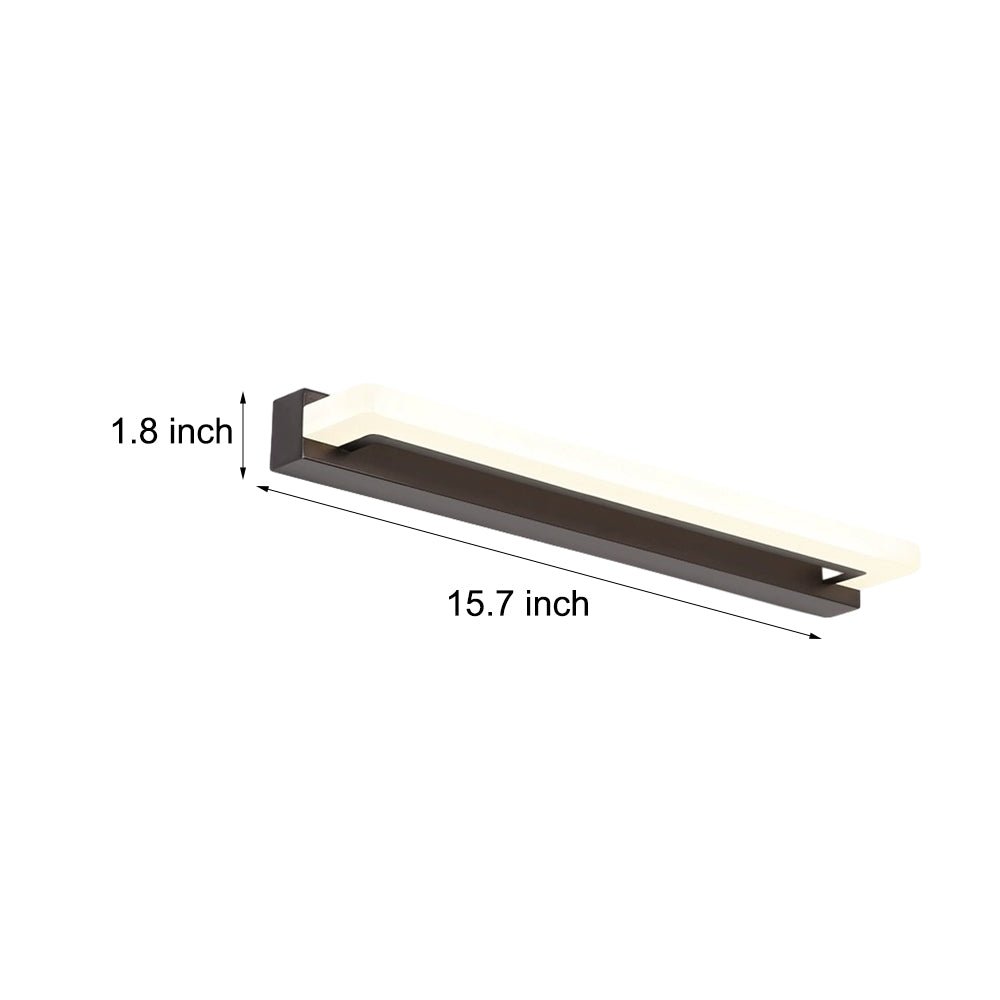 15.74'' Linear LED Vanity Light – Black Bathroom Fixture with Mesh Light Filter