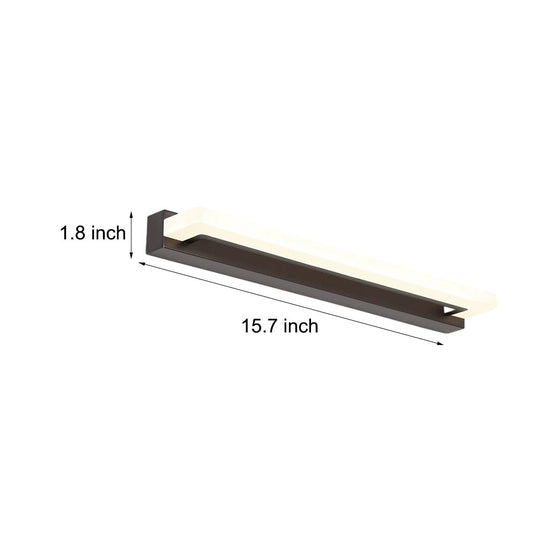 15.74'' Linear LED Vanity Light – Black Bathroom Fixture with Mesh Light Filter