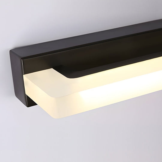 15.74'' Linear LED Vanity Light – Black Bathroom Fixture with Mesh Light Filter