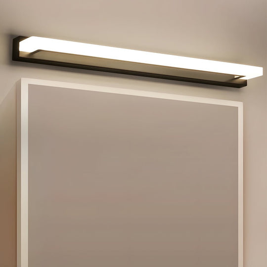 15.74'' Linear LED Vanity Light – Black Bathroom Fixture with Mesh Light Filter