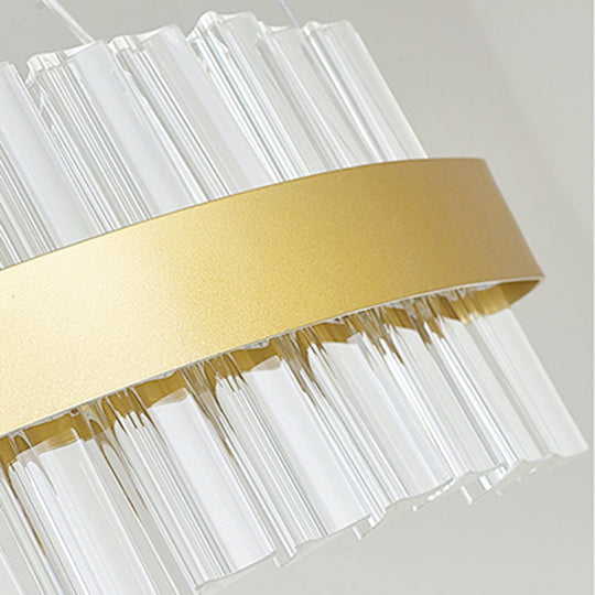 Modern Gold LED Hanging Glass Wavy Chandelier for Kitchen Island - 35.5"/47" Wide, Third Gear