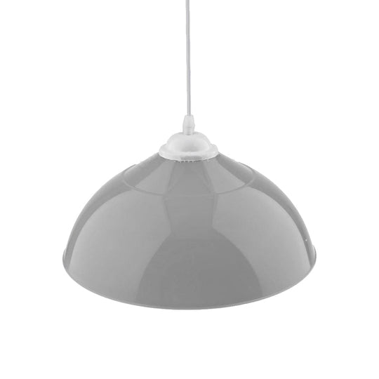 Modern Metallic Pendant Light in Polished Black/Grey - 1-Light Ceiling Hanging Fixture for Dining Room