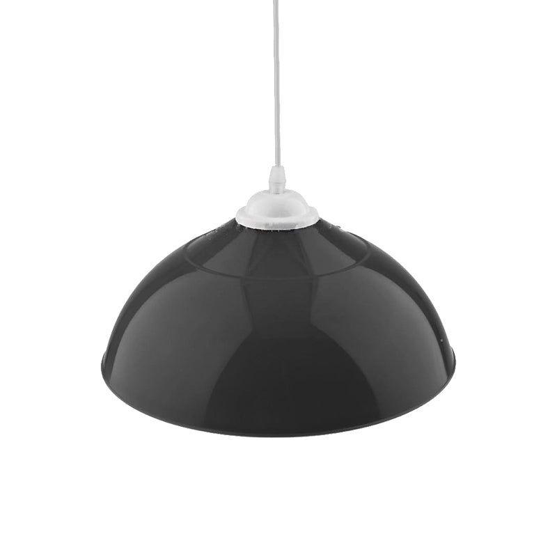 Modern Metallic Pendant Light in Polished Black/Grey - 1-Light Ceiling Hanging Fixture for Dining Room