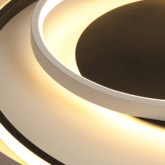 Modern Black Flush Ceiling Lighting Fixture - 18"/21.5" Round Acrylic LED Flush Light in Warm/White