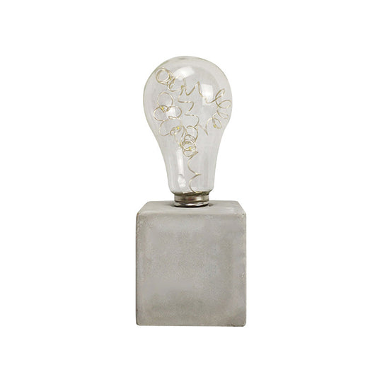 Industrial Cement Table Lamp in Gray for Kids' Bedroom Lighting